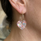 Heart Drop Earrings in Gold Tone