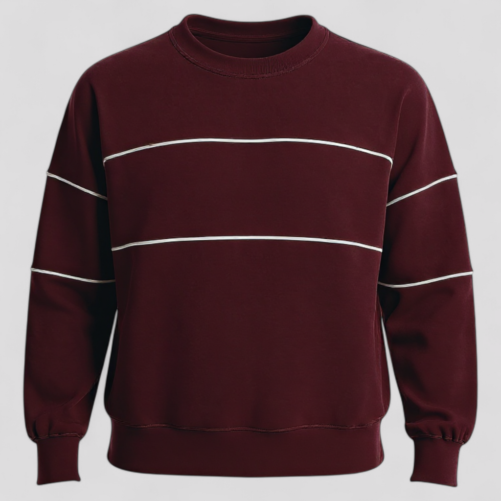 Oversized Fleece Sweatshirt with a Contrast Piping Detail