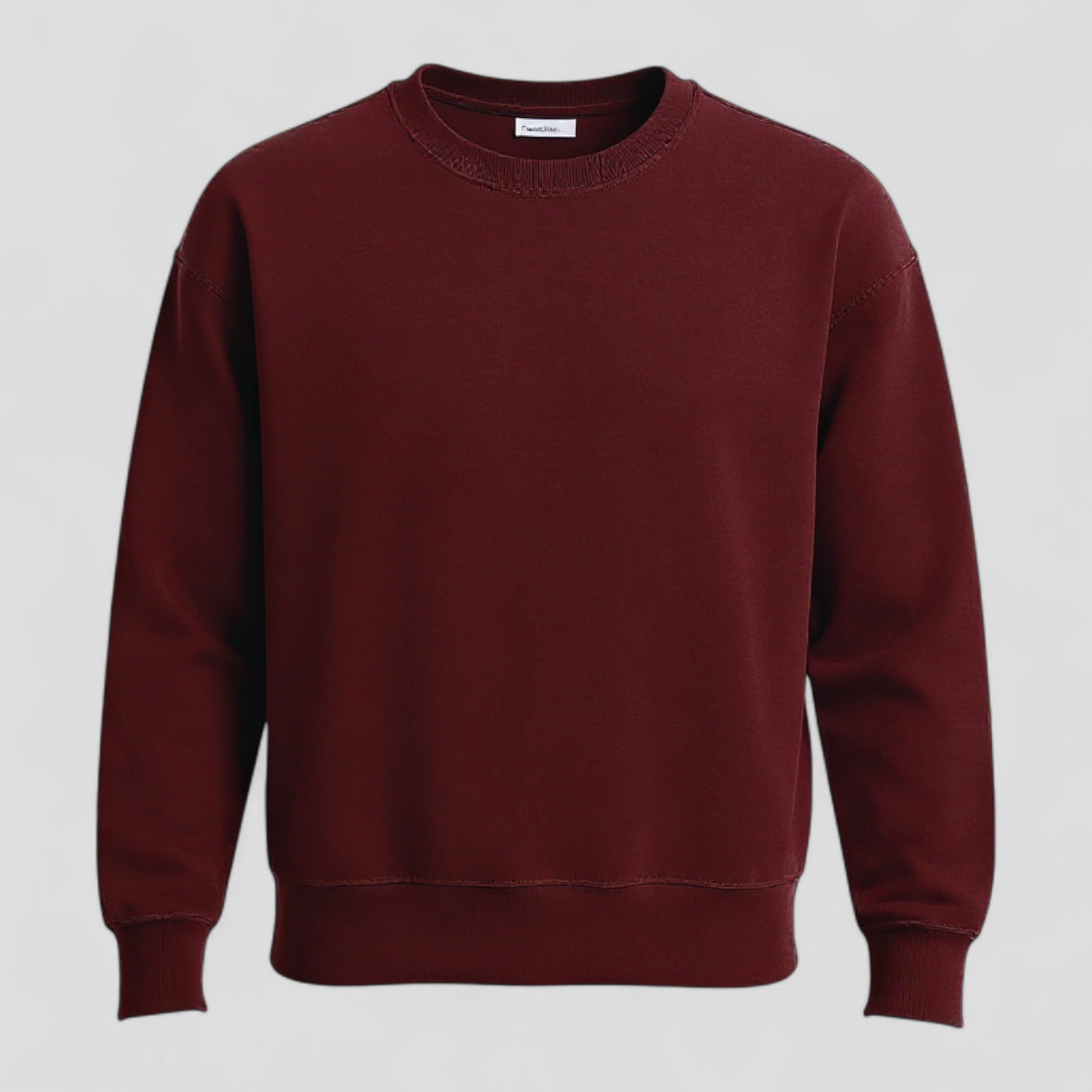 Brushed Fleece Sweatshirt with Crew Neck and Drop Shoulders