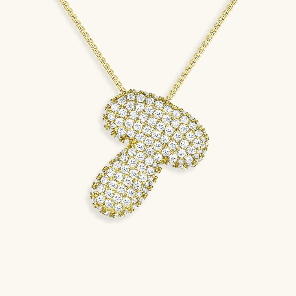 Pavé Bubble Initial Necklace