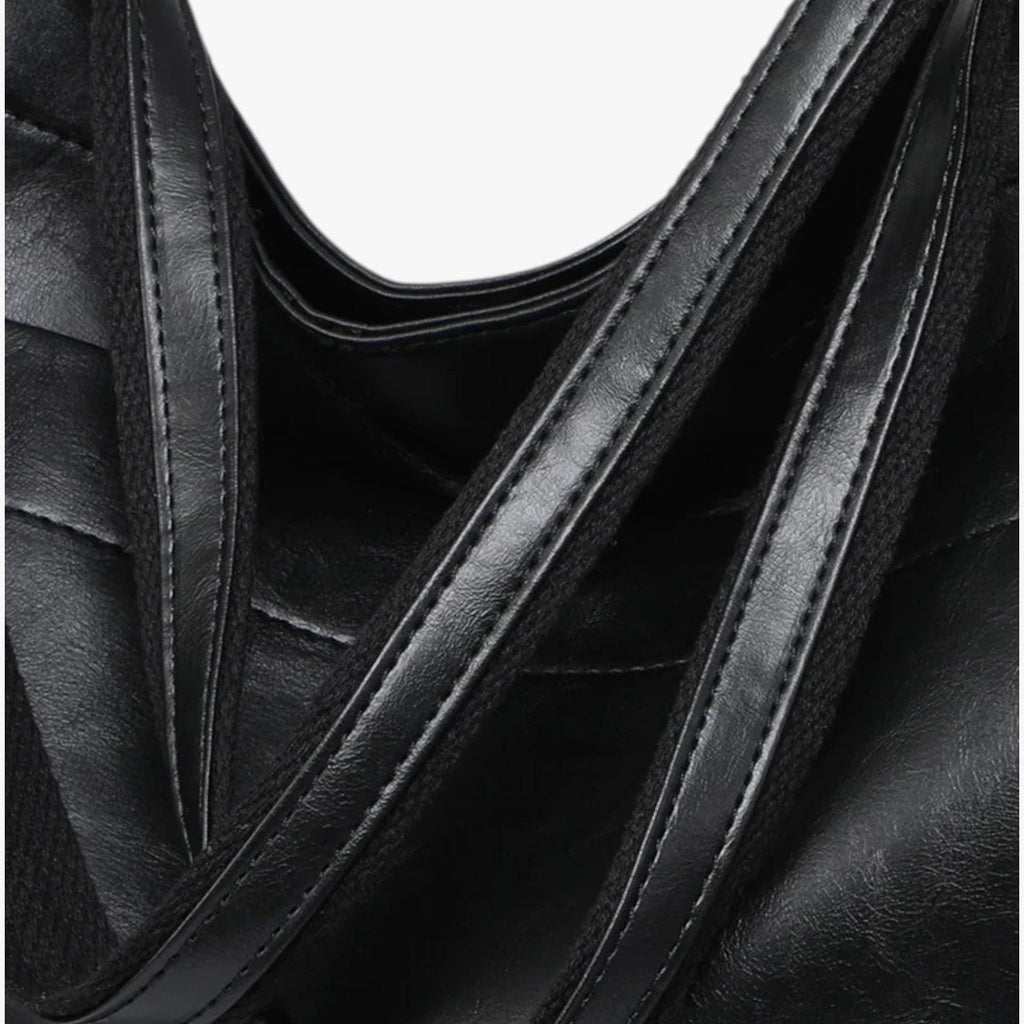Everyday Leather Handbag with Snap Closure and Extra Space