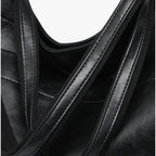 Everyday Leather Handbag with Snap Closure and Extra Space