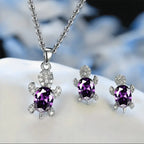Sea Turtle Necklace and Earrings Set