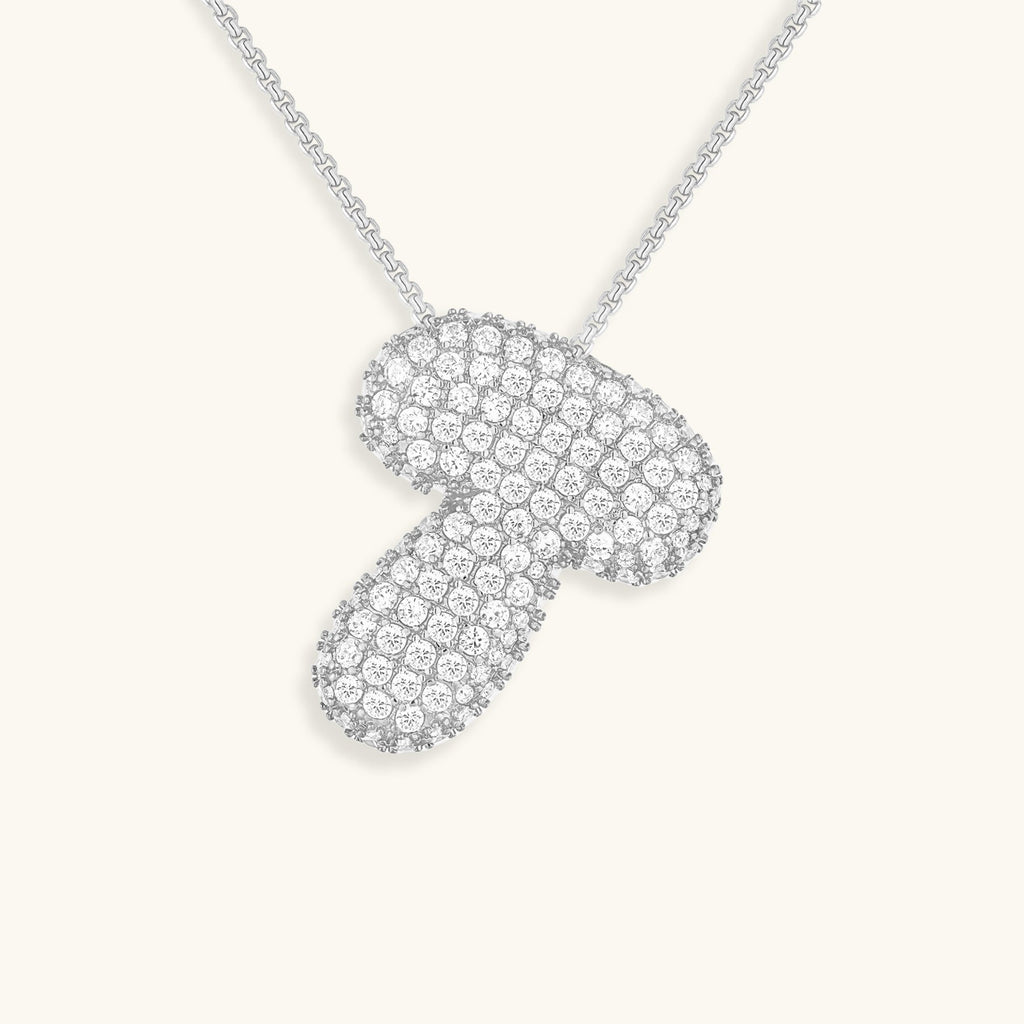 Pavé Bubble Initial Necklace