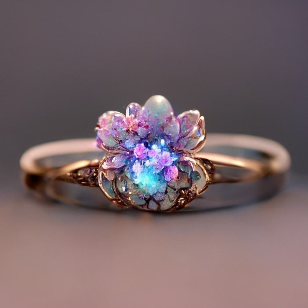 Natuurring met violette bloesem
