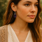 Amethyst Teardrop Earrings in Two Metal Tones