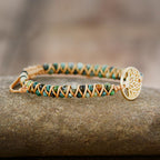 African Turquoise Bracelet with Tree of Life Charm