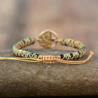 African Turquoise Bracelet with Tree of Life Charm