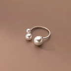 Adjustable Triple Freshwater Pearl S925 Ring in Two Tones