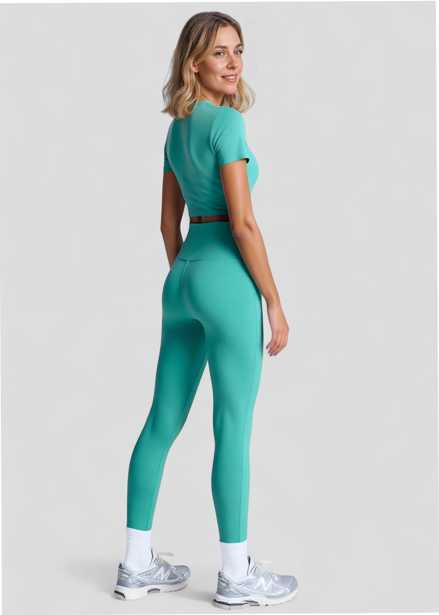 Naadloze high-waist midi-legging met vierwegsrek