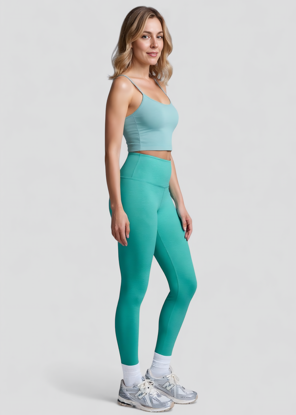 Naadloze high-waist midi-legging met vierwegsrek