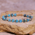 Turquoise Bead Bracelet with Small Heart
