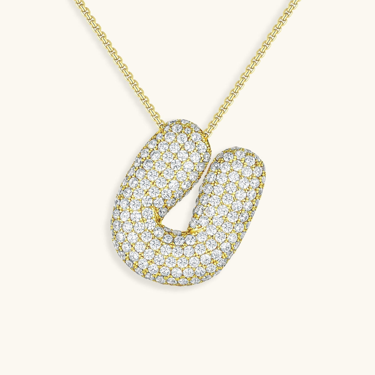 Pavé Bubble Initial Necklace
