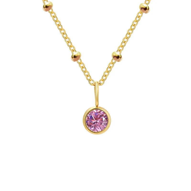 Fijne geboortesteenketting met kralenketting