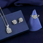 Three-Piece Crystal Square Jewellery Set