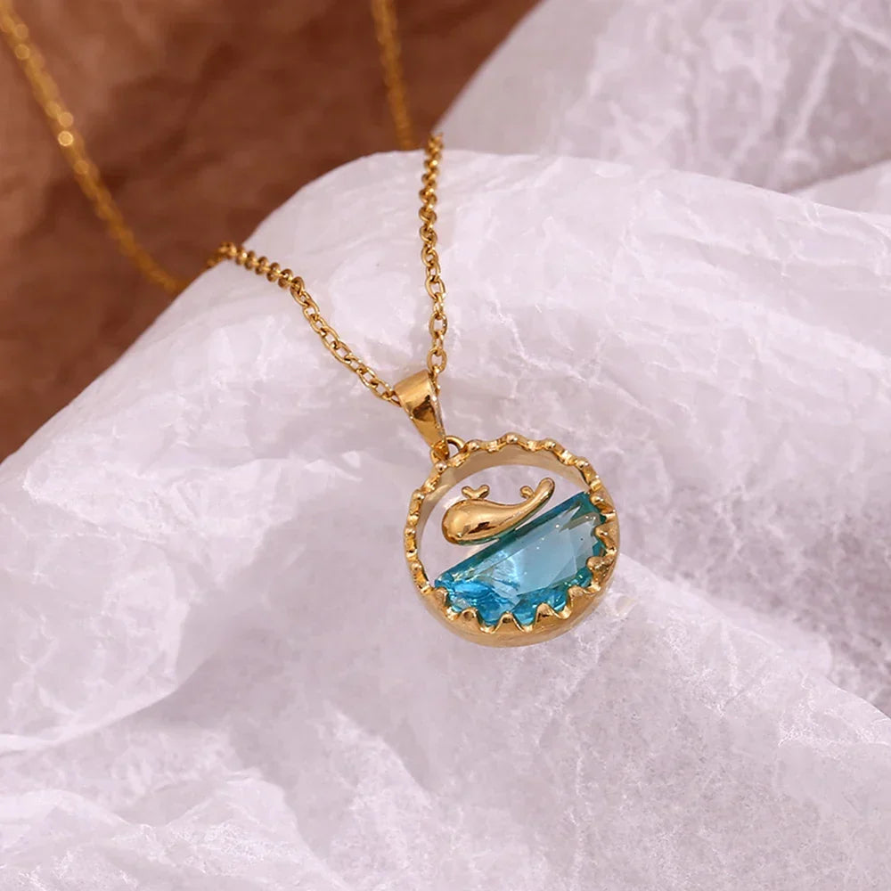 Blue Whale Pendant Necklace