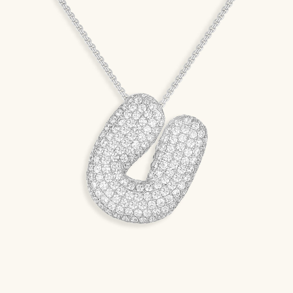 Pavé Bubble Initial Necklace