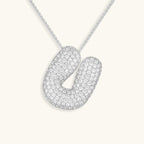 Pavé Bubble Initial Necklace