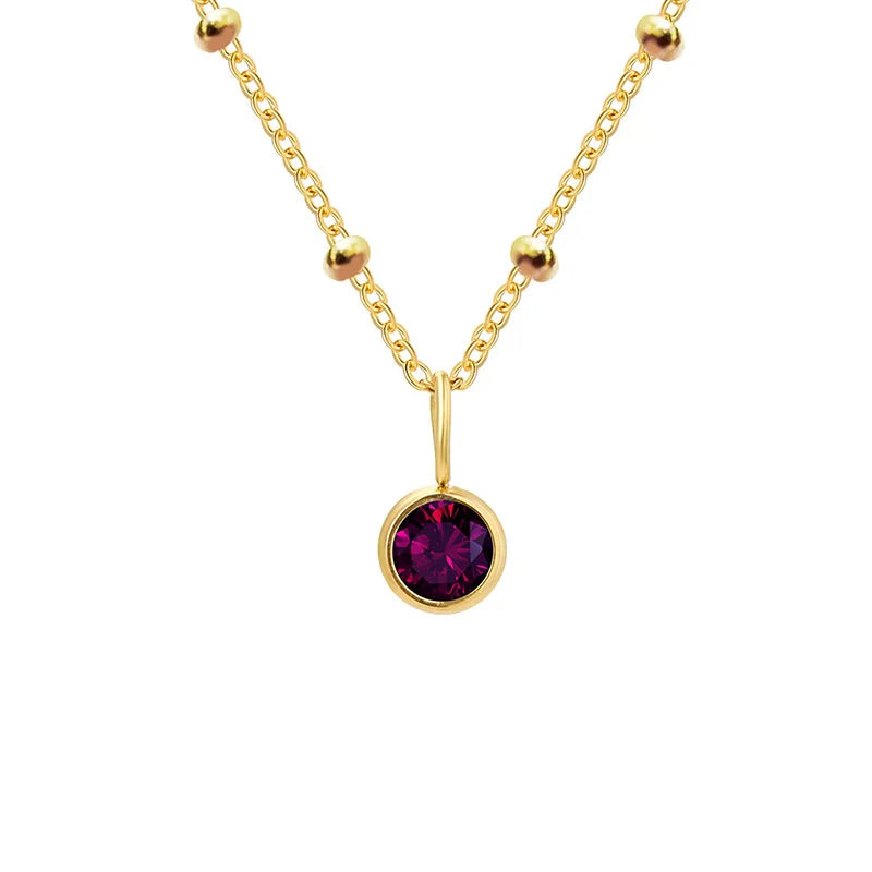 Fijne geboortesteenketting met kralenketting