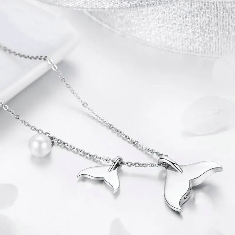 Whale Tail Pearl Necklace