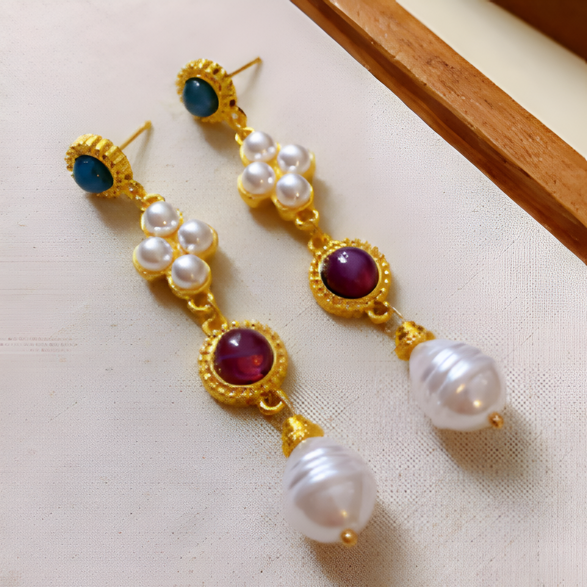 Pearl and Gemstone Heritage Earrings