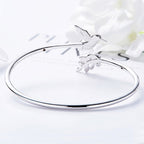 Adjustable Hummingbird and Flower Ring with Rhinestones