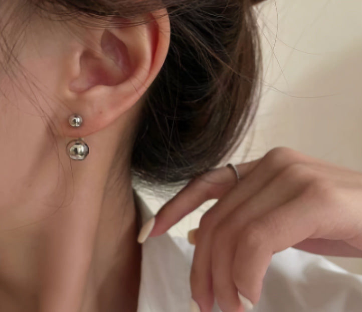 Vintage-Style Gold-Tone Mini Sphere Drop Earrings