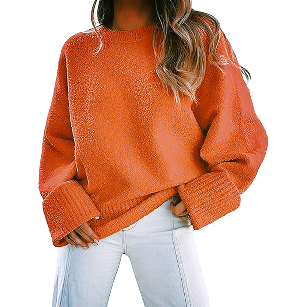 Oversized Fluffy Knit Jumper with Soft Loose-Fit Shape