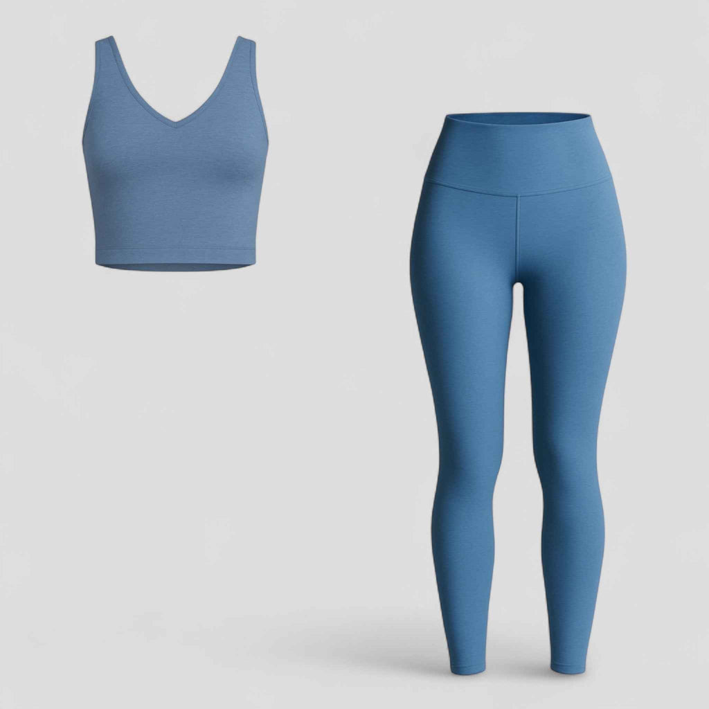 Cropped tanktop met V-hals en ingebouwde bralette