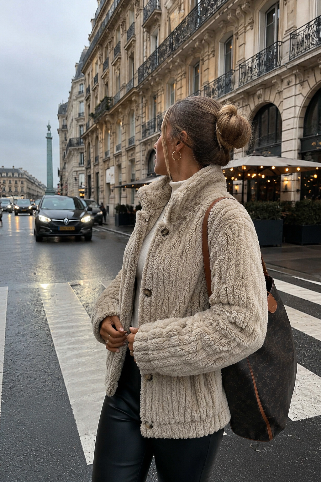Cardigan réversible en velours à boutonnage classique