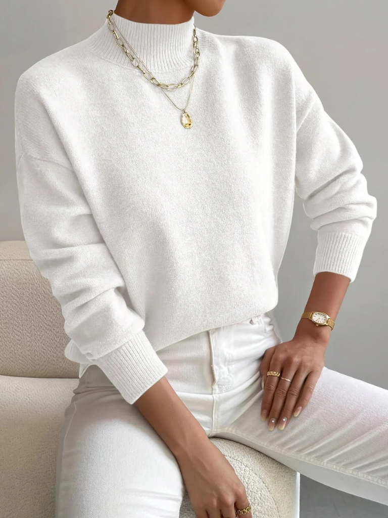 High-Neck Jumper with Long Sleeves and a Slim Silhouette