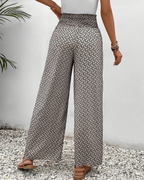 Broek met wijde pijpen, elastische taille en lichte val