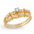 Tri-Colour Leaf Bloom Ring