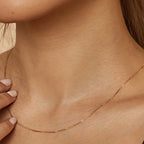 Box Pendant Necklace in Two Metal Tones