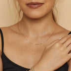 Box Pendant Necklace in Two Metal Tones