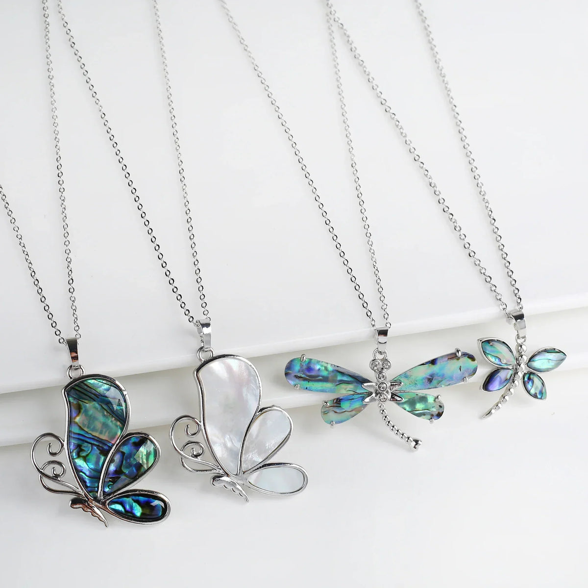 Shell Butterfly Pendant Necklace in Four Styles