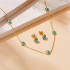 Turquoise Gold-Tone Jewellery Set