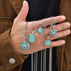 Kettingset met turquoise steenhanger
