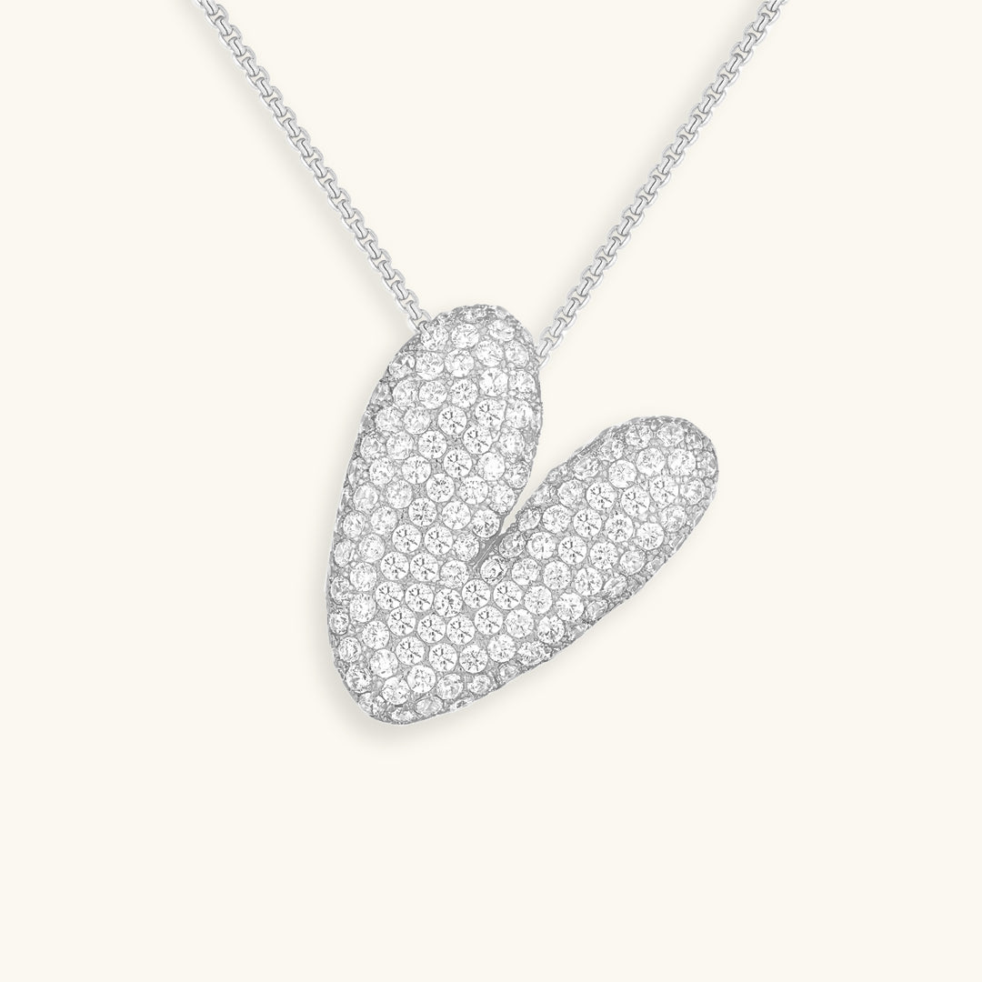 Pavé Bubble Initial Necklace