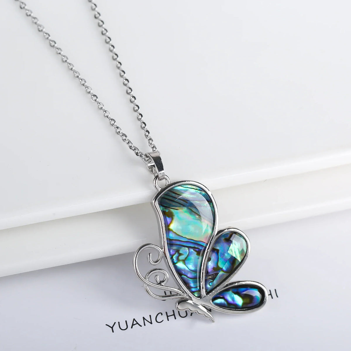 Shell Butterfly Pendant Necklace in Four Styles
