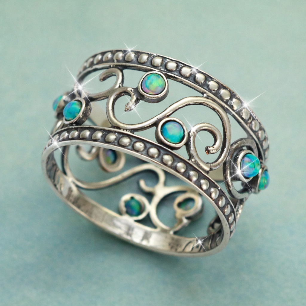 Vintage-Style Bohemian Hollow Wide Band Ring