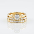 Vintage-Style Bright Round Zirconia Gold-Plated Ring Set