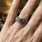 Vintage-Style Zirconia Wide Band Ring