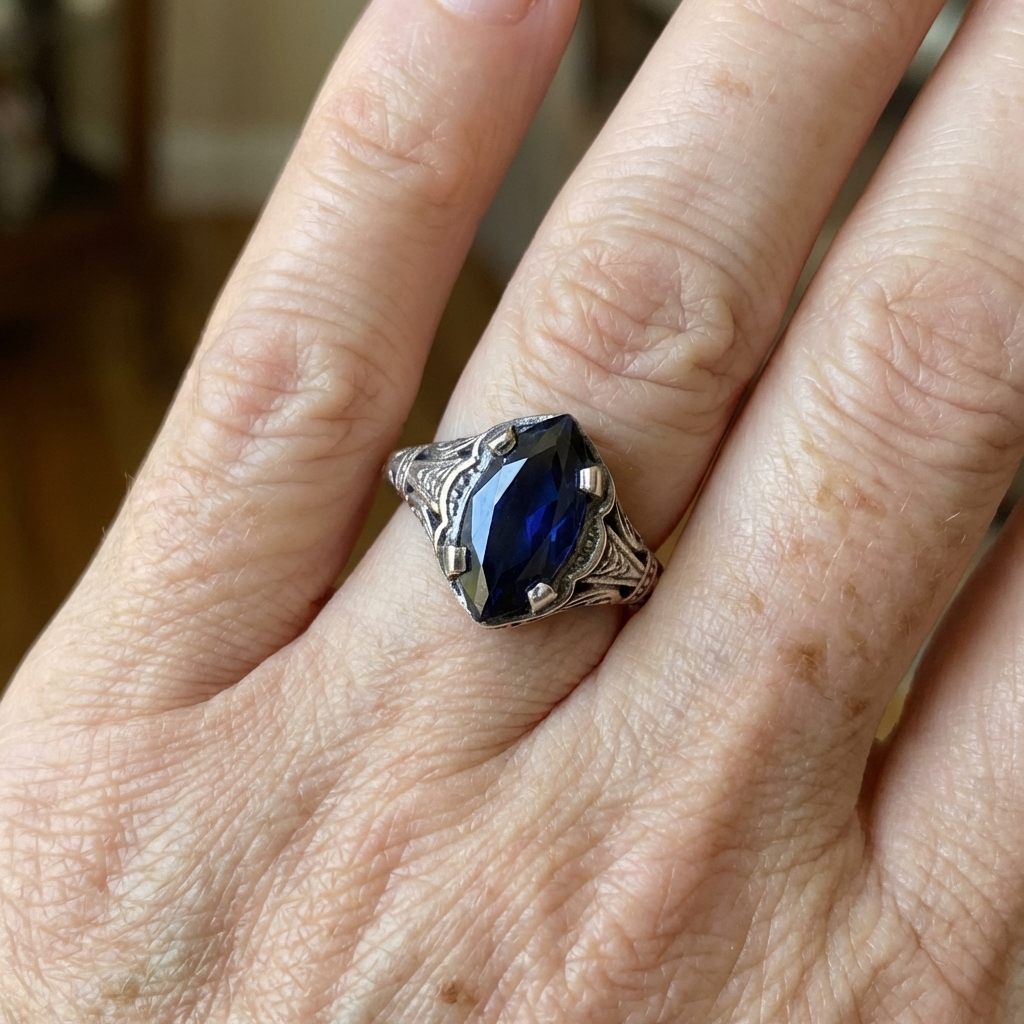Vintage-Style Zirconia Filigree Ring