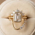 Vintage-Style Emerald-Cut Zirconia Gold-Plated Stacking Ring