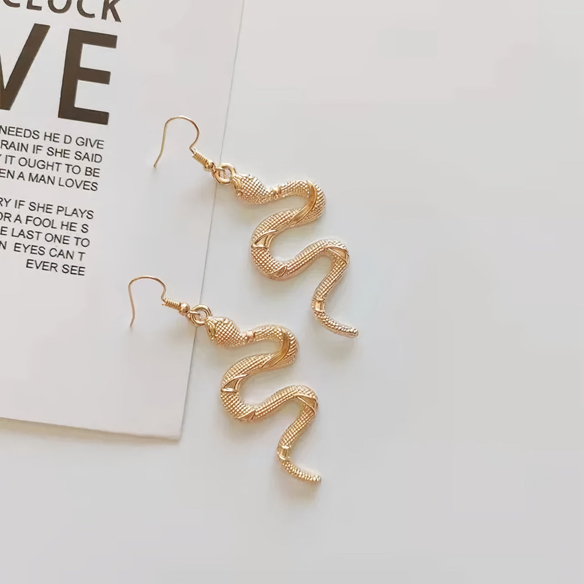 Vintage-Style Gold-Tone Serpent Earrings