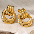 Gold-Tone Twisted Statement Earrings, Set of Two