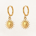 Gold-Tone Sun Huggie Hoop Earrings