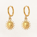Gold-Tone Sun Huggie Hoop Earrings