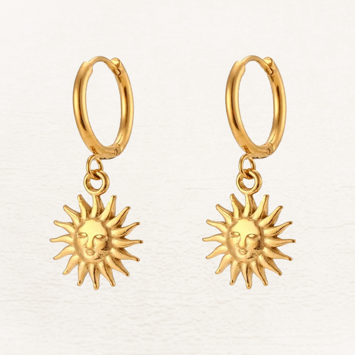Gold-Tone Sun Huggie Hoop Earrings